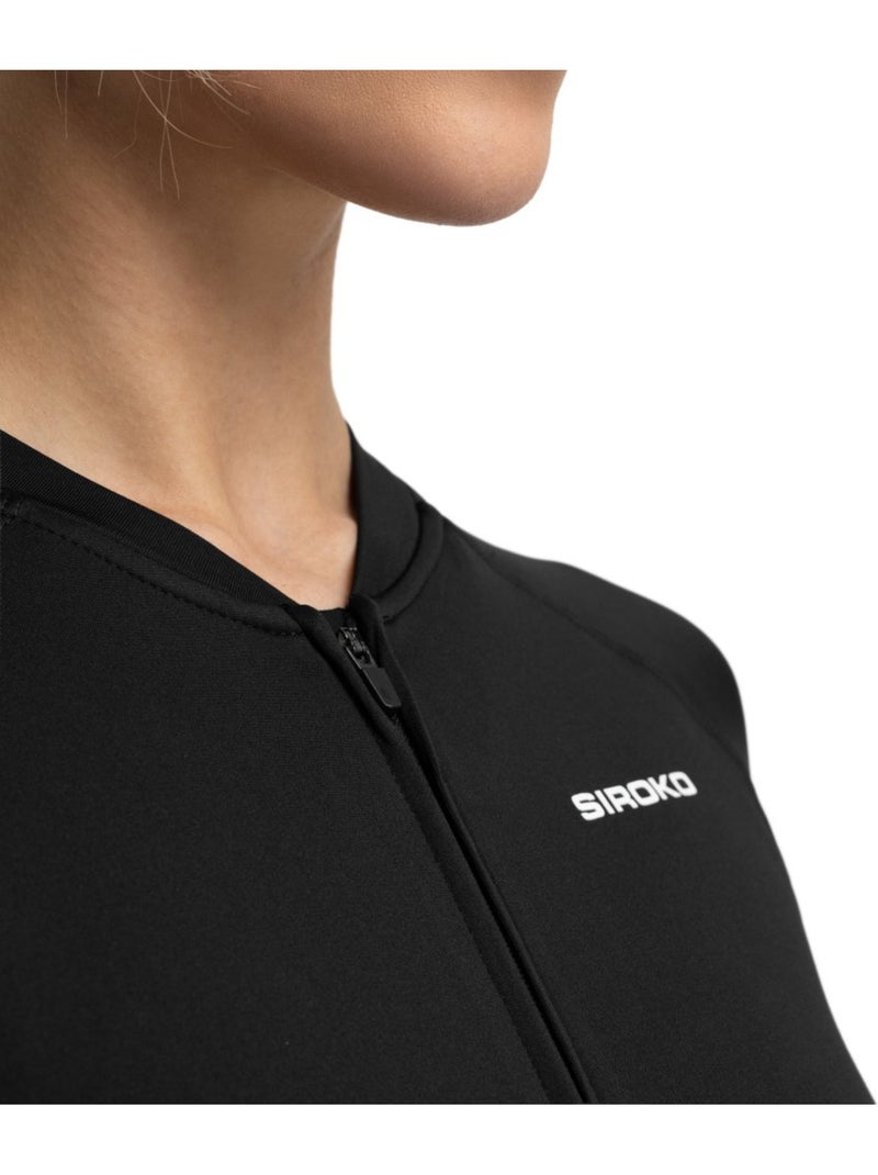 Maglia termica da ciclismo a maniche lunghe donna ciclismo donna core ashland Nero - Kiabi