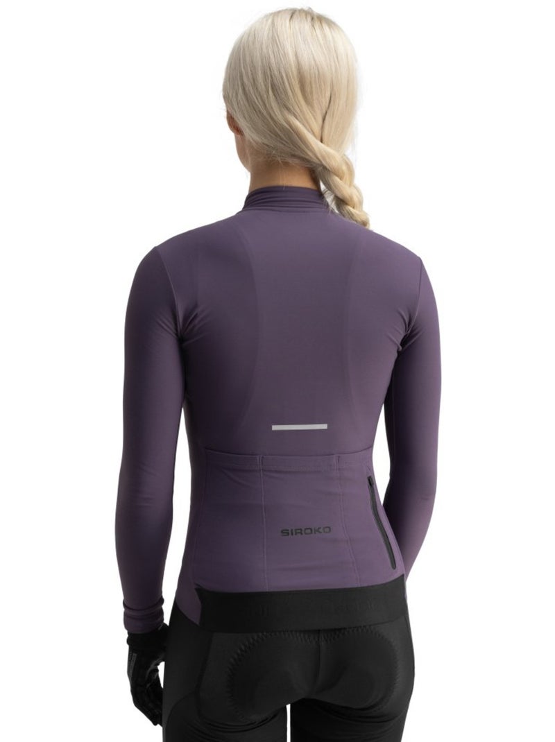 Maglia termica da ciclismo a maniche lunghe donna ciclismo donna m7 trueba Viola - Kiabi