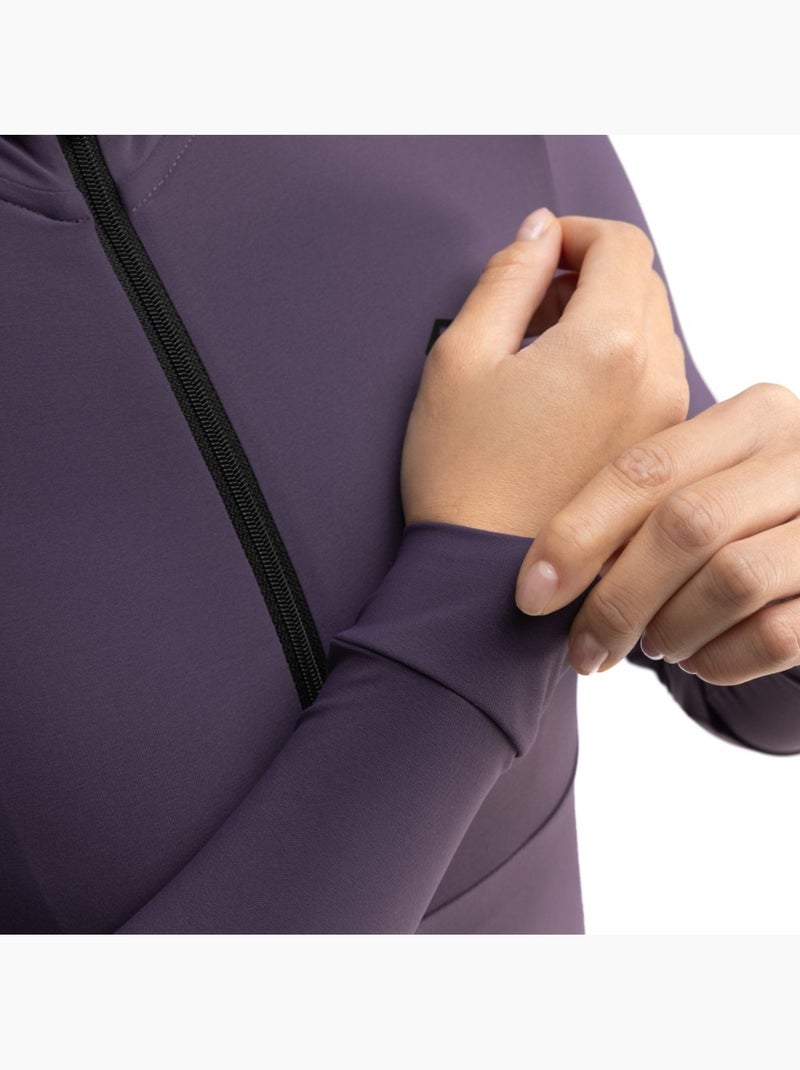 Maglia termica da ciclismo a maniche lunghe donna ciclismo donna m7 trueba Viola - Kiabi