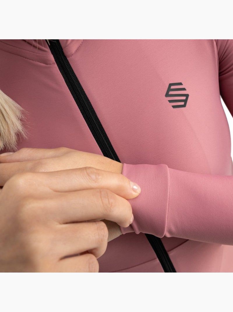 Maglia termica da ciclismo a maniche lunghe donna ciclismo donna m7 tuscany Rosa - Kiabi