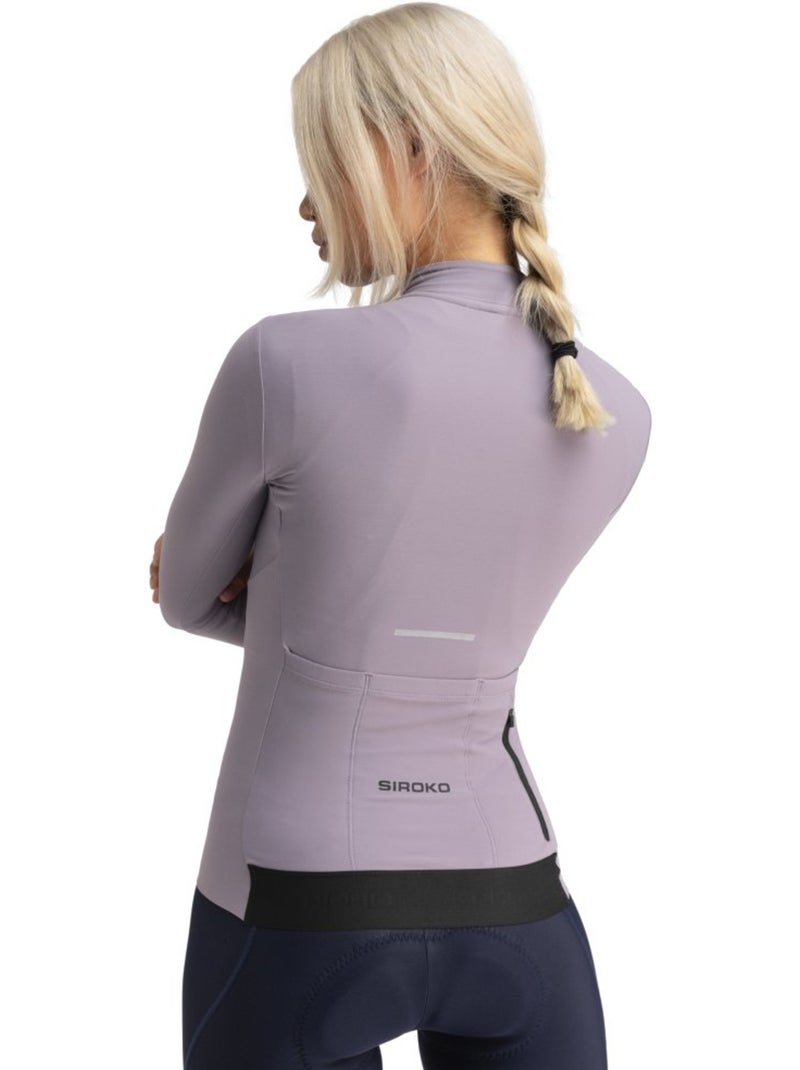 Maglia termica da ciclismo a maniche lunghe donna ciclismo donna m7 vivione Lavanda - Kiabi