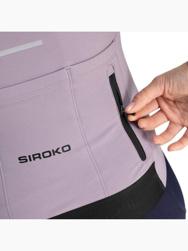Maglia termica da ciclismo a maniche lunghe donna ciclismo donna m7 vivione Lavanda - Kiabi
