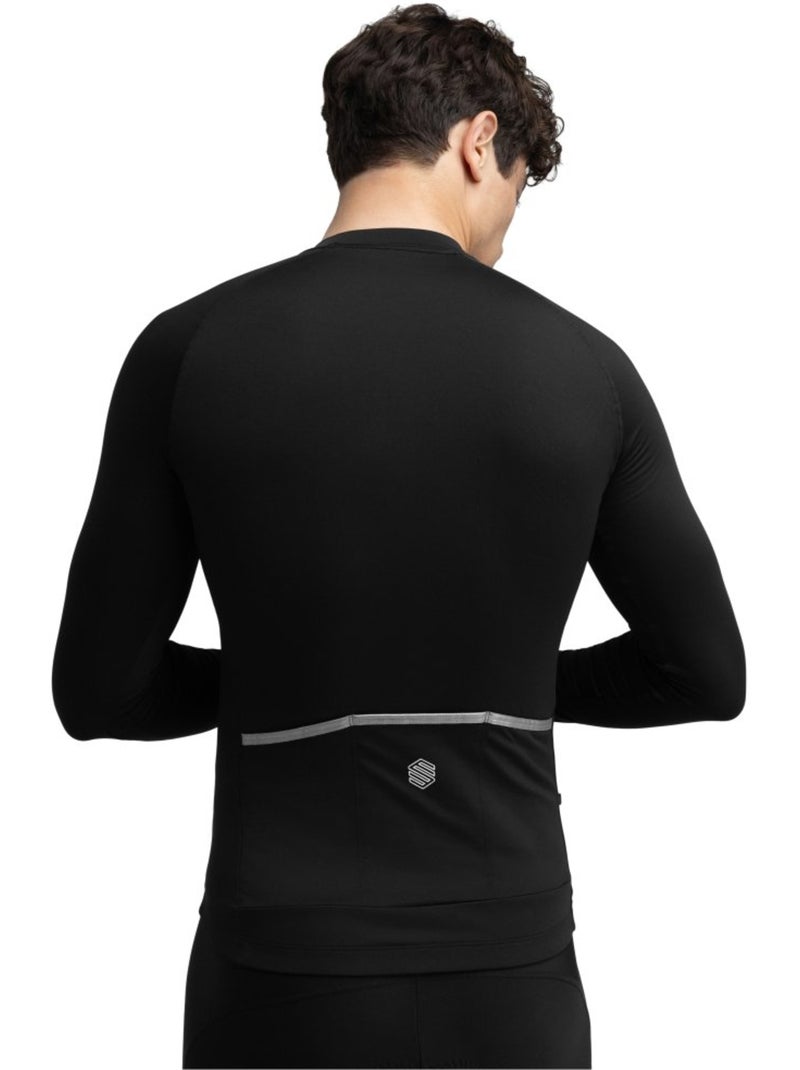 Maglia termica da ciclismo a maniche lunghe uomo ciclismo uomo core greylock Nero - Kiabi