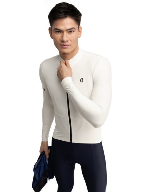 Maglia termica da ciclismo a maniche lunghe uomo ciclismo uomo m7 egret - Kiabi