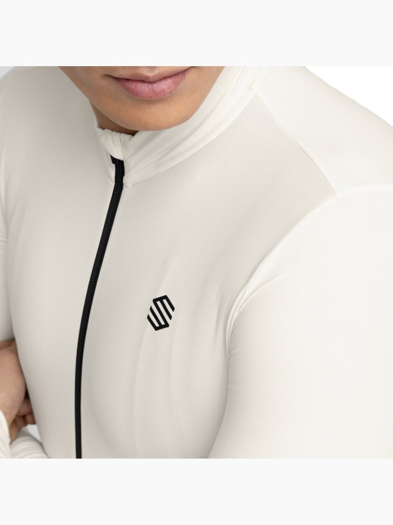 Maglia termica da ciclismo a maniche lunghe uomo ciclismo uomo m7 egret Bianco - Kiabi