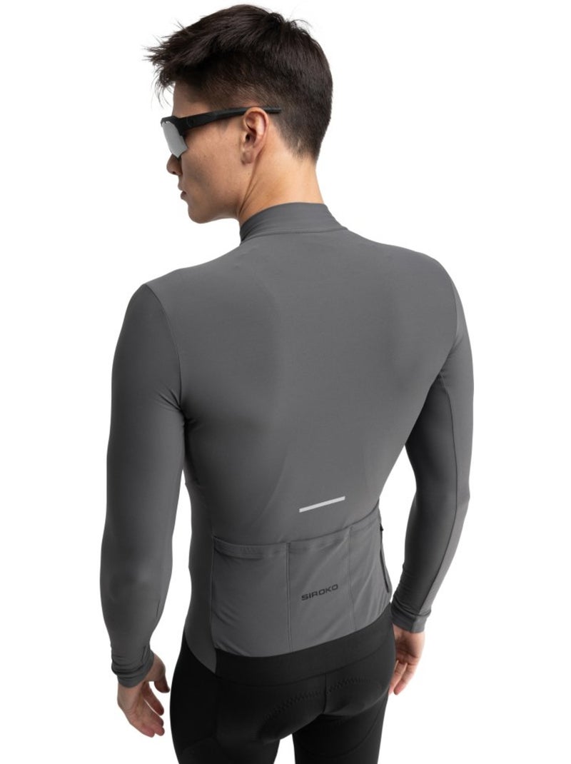 Maglia termica da ciclismo a maniche lunghe uomo ciclismo uomo m7 sampeyre Bianco Grigio - Kiabi