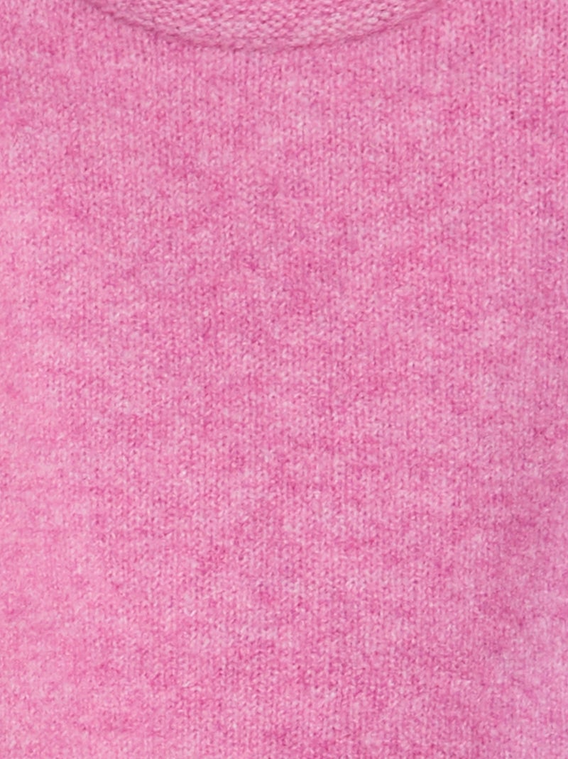 Maglia tinta unita maniche lunghe forma a palloncino ROSA - Kiabi