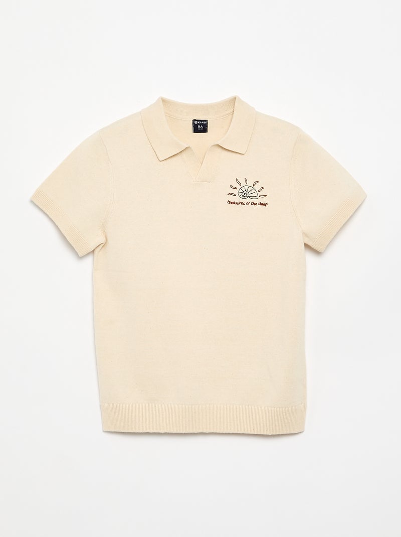 Maglia tipo polo a maniche corte Bianco - Kiabi