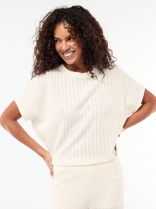 Maglia traforata a maniche corte - Kiabi