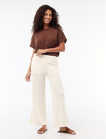 Maglia traforata a maniche corte