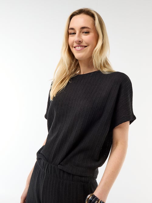 Maglia traforata a maniche corte - Kiabi