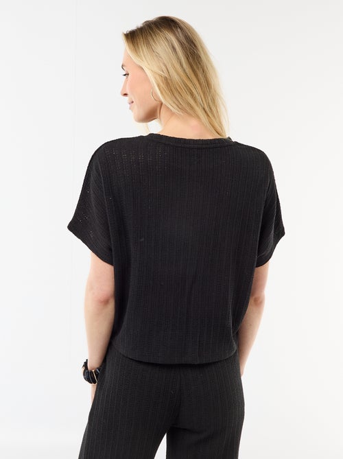 Maglia traforata a maniche corte - Kiabi