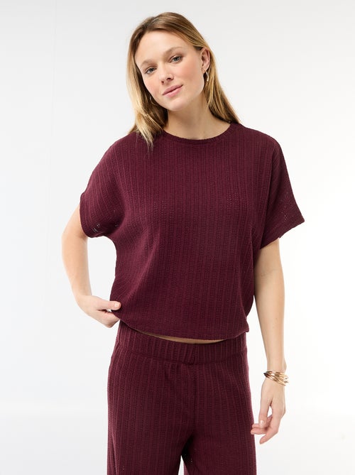 Maglia traforata a maniche corte - Kiabi