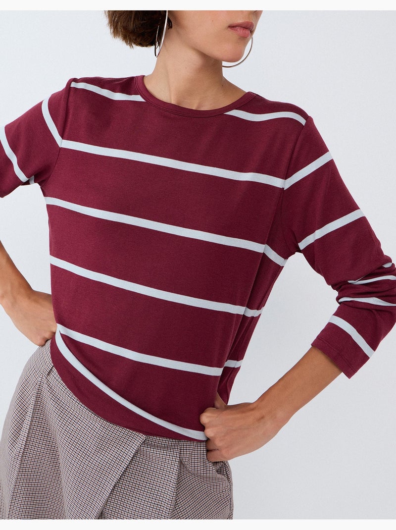 Maglie a maglietta a maniche lunghe, mo fashion Rosso - Kiabi