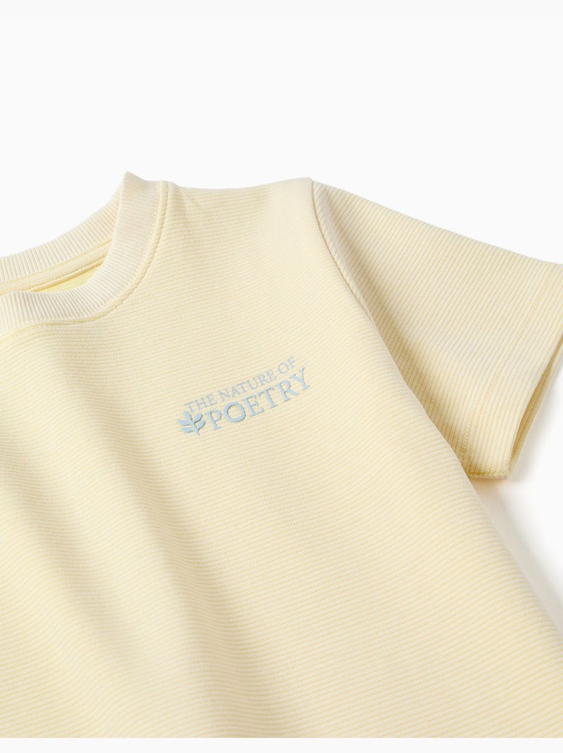 Maglietta a costine con stampa Poetry Giallo - Kiabi