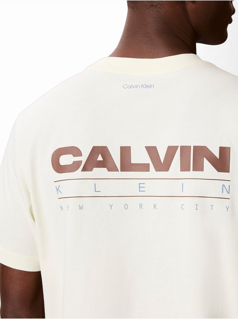 Maglietta a girocollo - Calvin Klein Bianco Beige - Kiabi