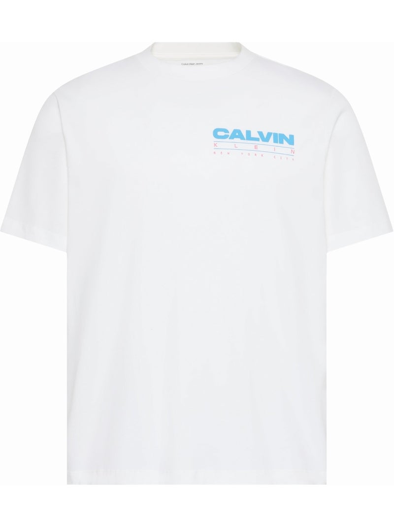 Maglietta a girocollo - Calvin Klein Bianco Blu - Kiabi