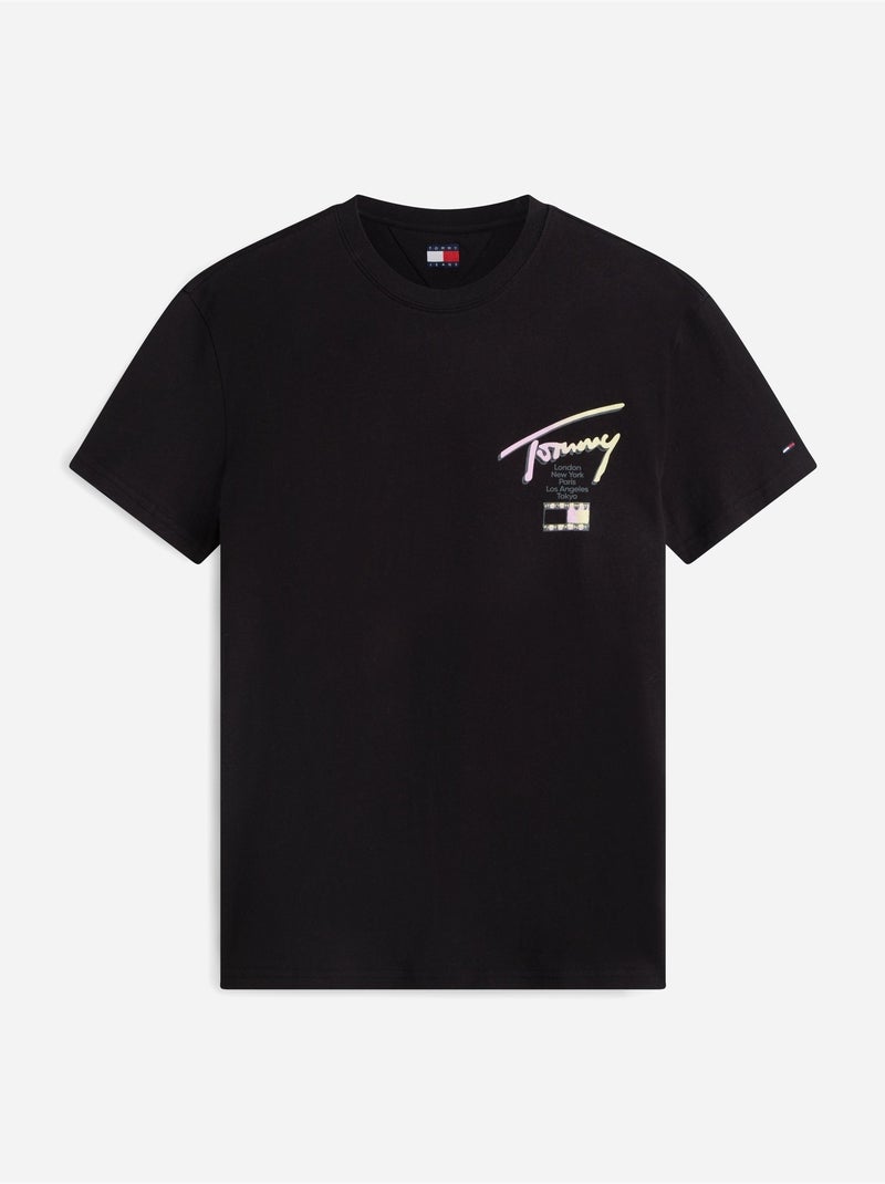 Maglietta a girocollo - Tommy jeans Nero - Kiabi