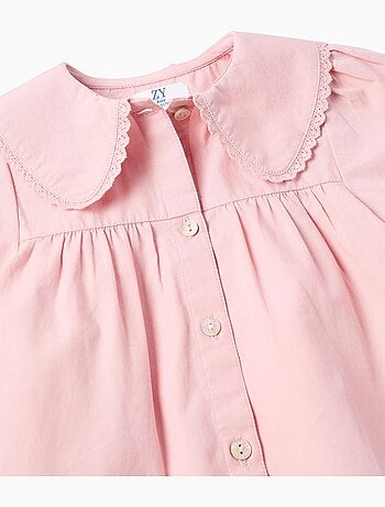 Maglietta a manica corta in popeline con maxi collo