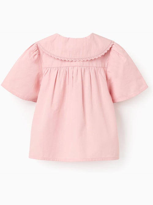 Maglietta a manica corta in popeline con maxi collo - Kiabi