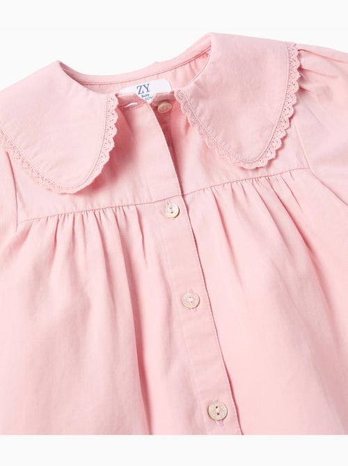 Maglietta a manica corta in popeline con maxi collo - Kiabi