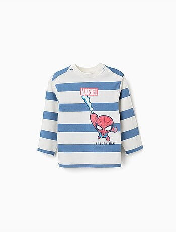 Maglietta a manica lunga a righe con spider-man
