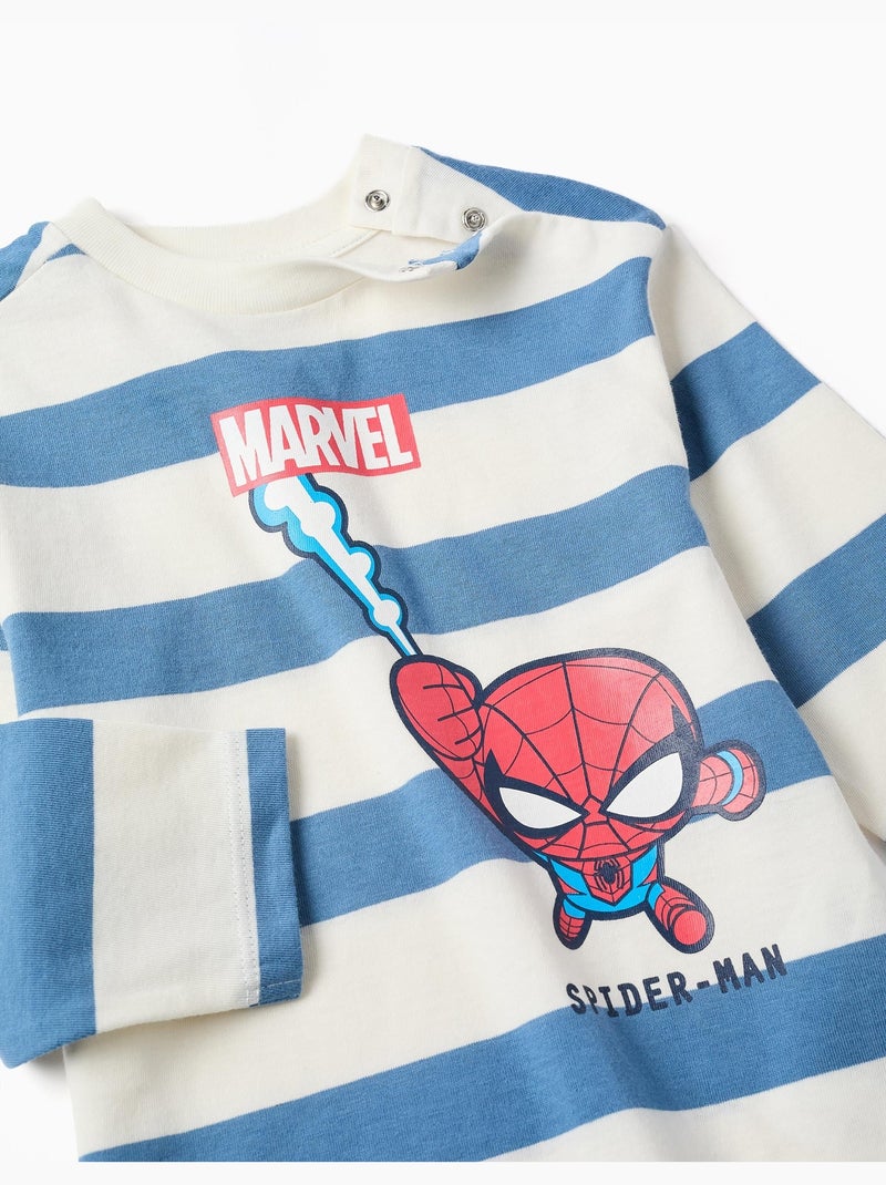 Maglietta a manica lunga a righe con spider-man Blu Blu - Kiabi