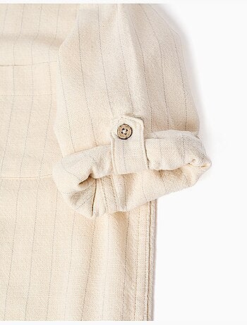 Maglietta a manica lunga a righe in lino