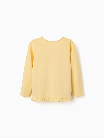 T-shirt a manica lunga con stampa in rilievo floreale