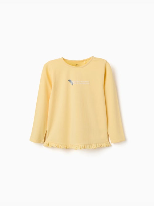 Maglietta a manica lunga con stampa floreale in rilievo - Kiabi