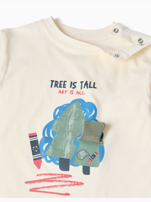 Maglietta a manica lunga in cotone con stampa 3d di albero - Kiabi Maglietta a manica lunga in cotone con stampa 3d di albero - Kiabi