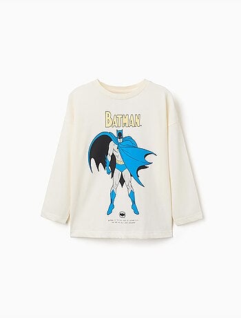 Maglietta a manica lunga in cotone con stampa batman