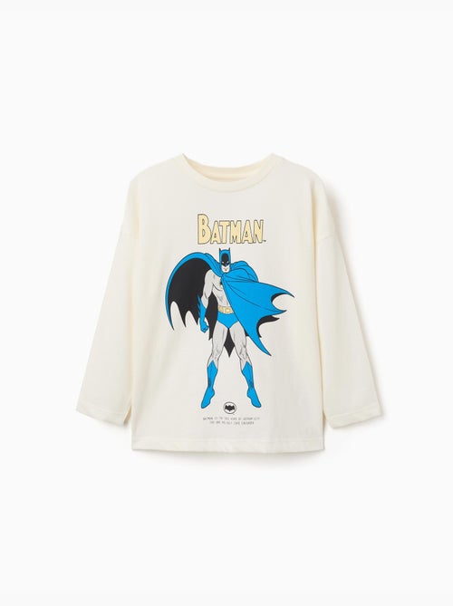 Maglietta a manica lunga in cotone con stampa batman - Kiabi Maglietta a manica lunga in cotone con stampa batman - Kiabi
