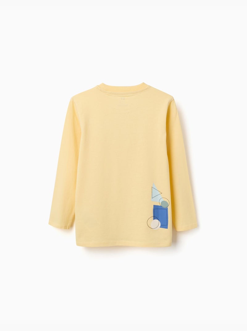 Maglietta a manica lunga in cotone con stampa Making Art Giallo - Kiabi