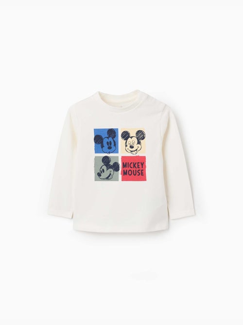 Maglietta a manica lunga in cotone con stampa mickey - Kiabi Maglietta a manica lunga in cotone con stampa mickey - Kiabi