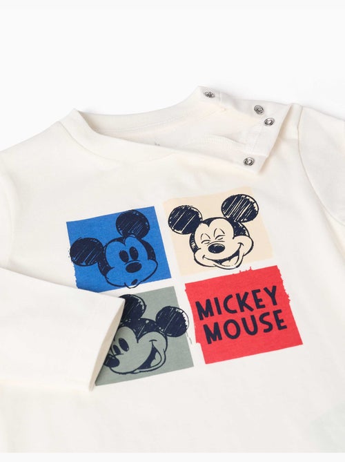 Maglietta a manica lunga in cotone con stampa mickey - Kiabi Maglietta a manica lunga in cotone con stampa mickey - Kiabi