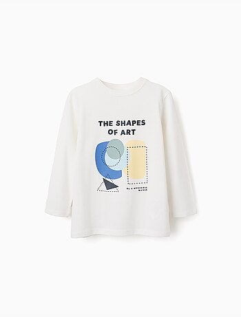 Maglietta a manica lunga in cotone con stampa Shapes