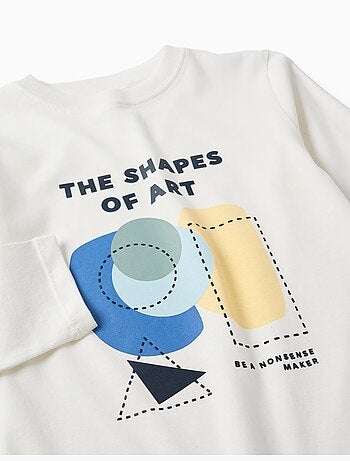 Maglietta a manica lunga in cotone con stampa Shapes