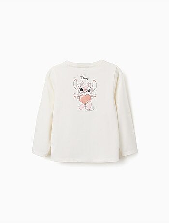 Maglietta a manica lunga in cotone con stampa stitch is cute