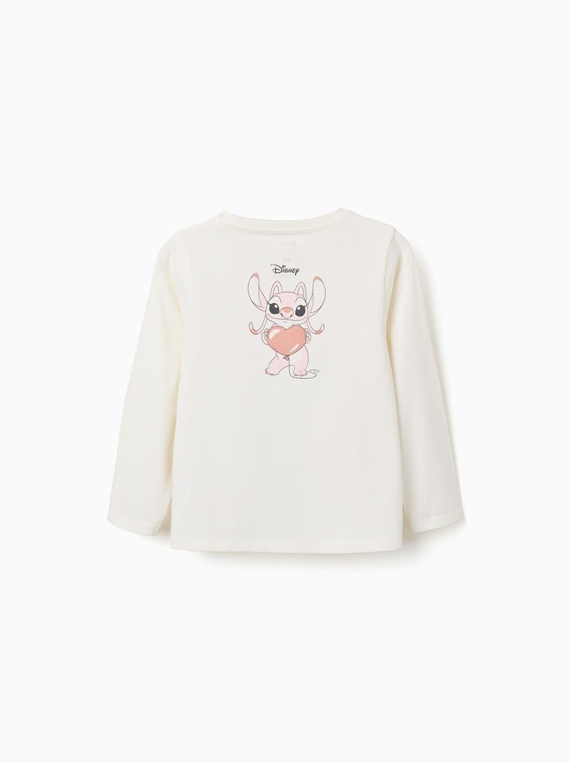Maglietta a manica lunga in cotone con stampa stitch is cute Bianco - Kiabi