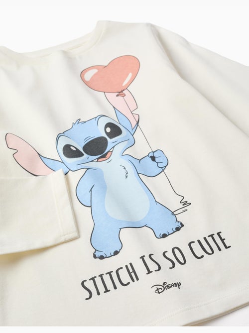 Maglietta a manica lunga in cotone con stampa stitch is cute - Kiabi
