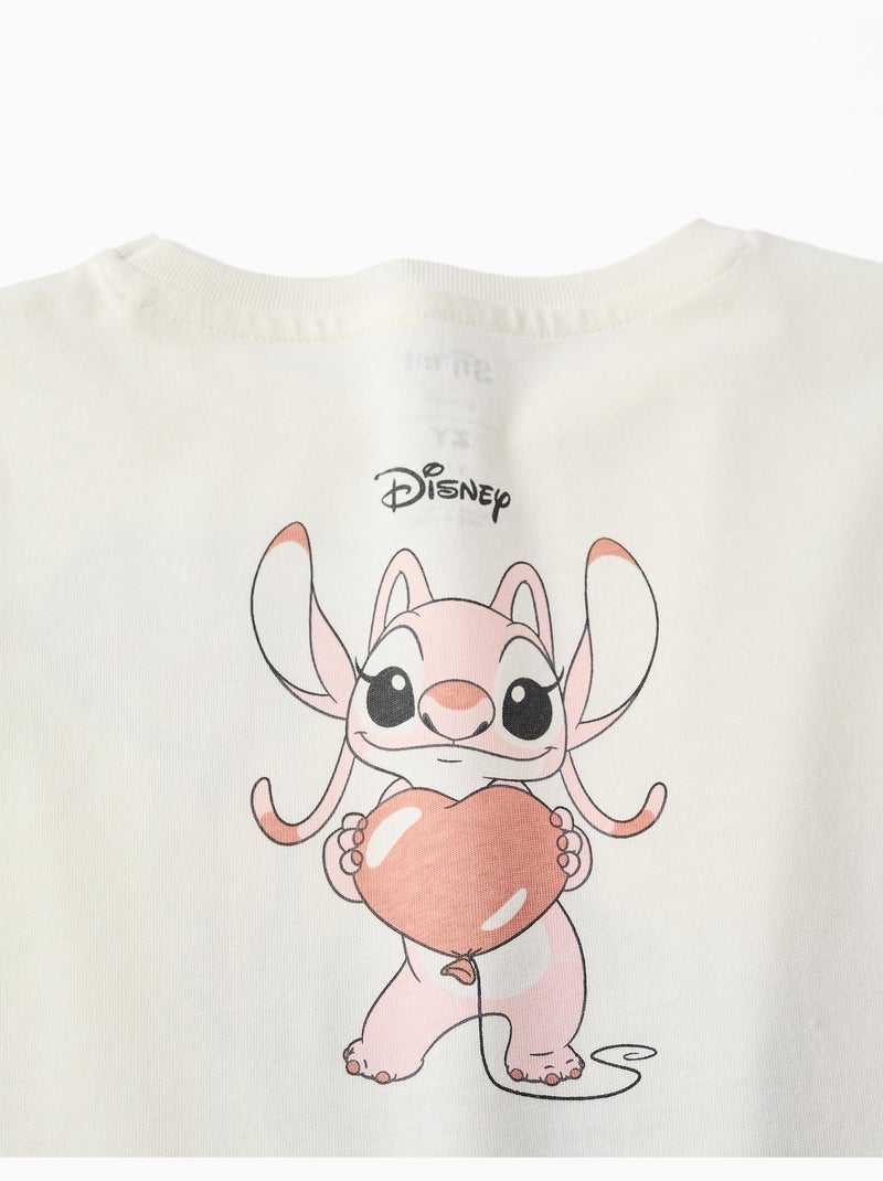 Maglietta a manica lunga in cotone con stampa stitch is cute Bianco - Kiabi