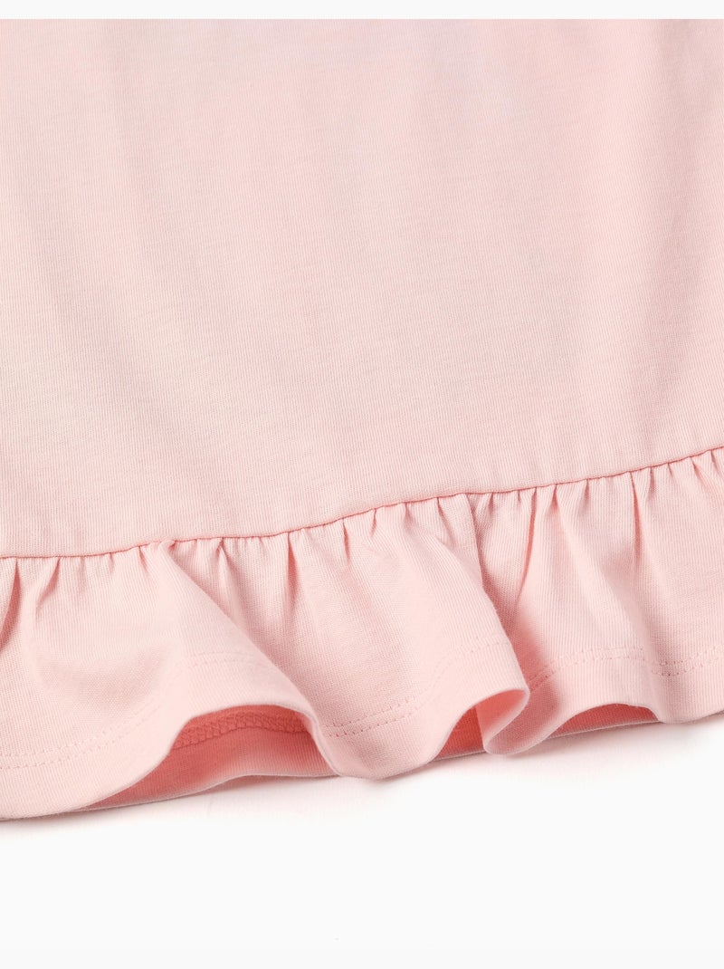 Maglietta a manica lunga in cotone con stampa stitch Rosa - Kiabi