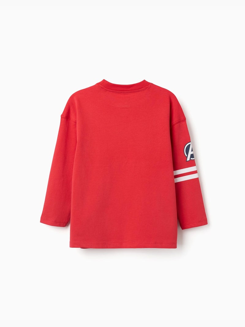 Maglietta a manica lunga realizzato in cotone con stampe Avengers Rosso - Kiabi