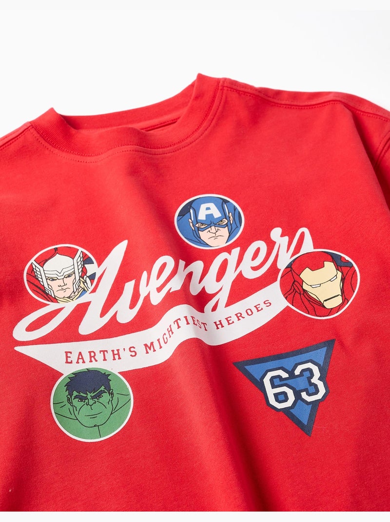 Maglietta a manica lunga realizzato in cotone con stampe Avengers Rosso - Kiabi