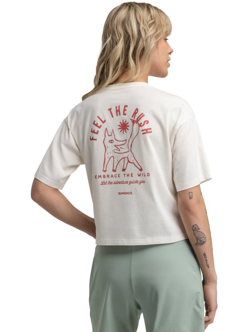 Maglietta a maniche corte da bikepacking vestibilità comoda da donna ciclismo d Beige - Kiabi