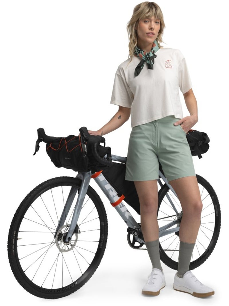 Maglietta a maniche corte da bikepacking vestibilità comoda da donna ciclismo d Beige - Kiabi