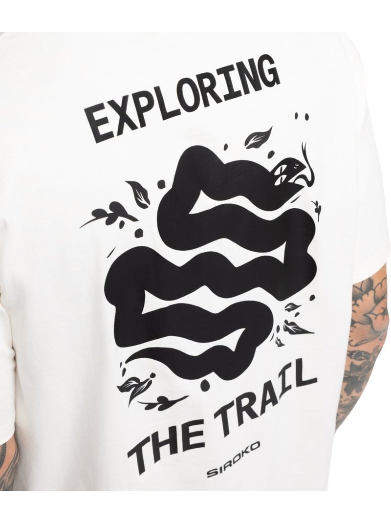 Maglietta a maniche corte da bikepacking vestibilità comoda da uomo ciclismo uo Beige - Kiabi