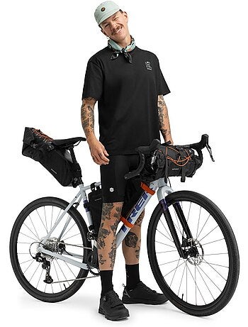 Maglietta a maniche corte da bikepacking vestibilità comoda da uomo ciclismo uo