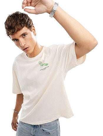 Maglietta a maniche corte in cotone biologico da uomo lifestyle uomo life sand